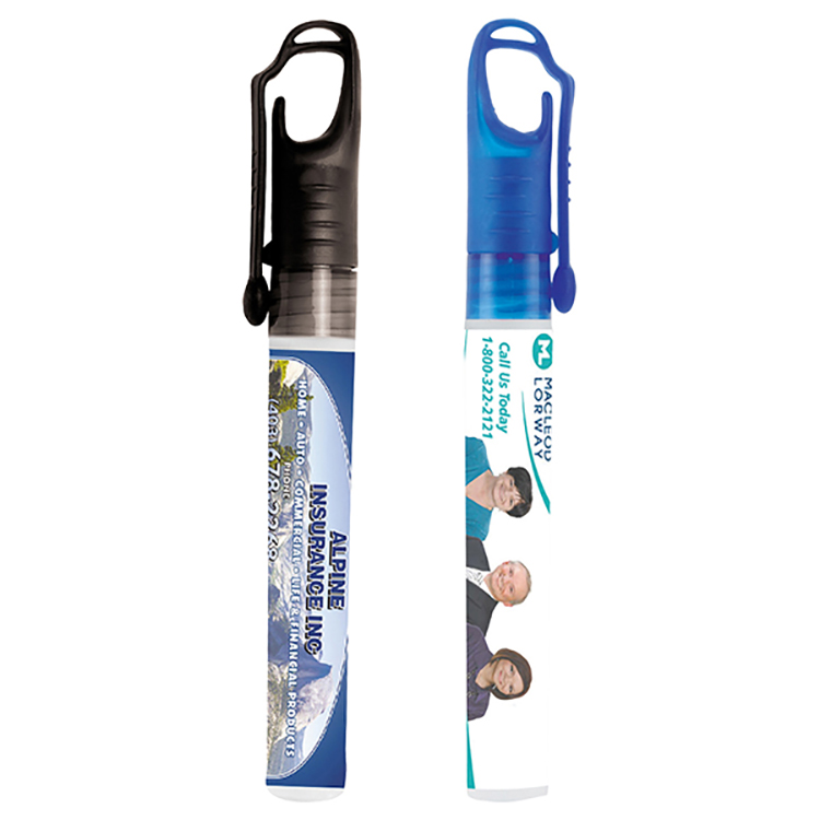 10 ml. Antibacterial Hand Sanitizer Spray Pump Bottle with Carabiner Clip Cap(PhotoImage Full Color) 10 ml. Antibacterial Hand Sanitizer Spray Pump Bottle with Carabiner Clip Cap(PhotoImage Full Color)